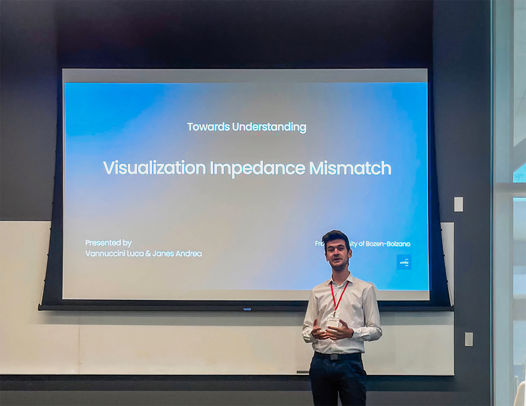 Luca Vannuccini is giving a presentation at SERA25. Photo: Unibz