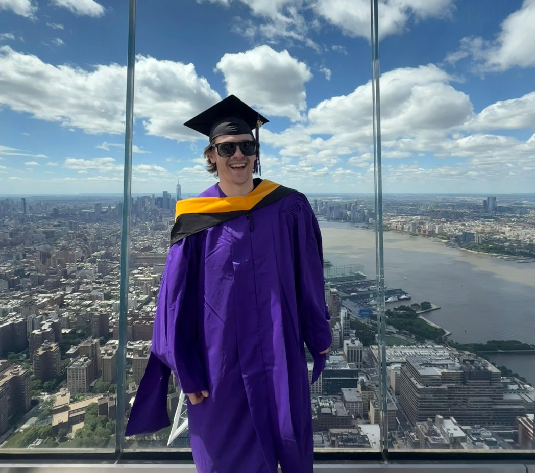 Tim Linder during Graduation Day. The sky's the limit if you've found your place in New York. Foto: private