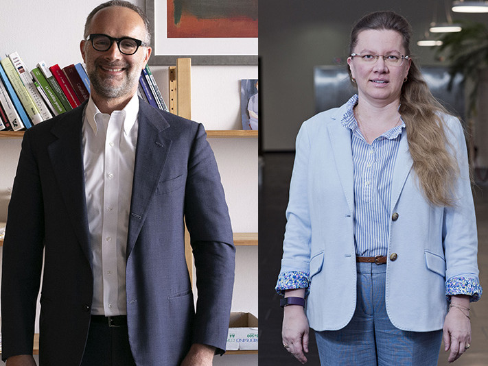 Il prof. Massimiliano Bonacchi e Olga Bogachek, i due docenti di unibz autori dello studio. Foto: unibz