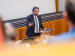 Francesco Billari, rettore dell'Università Bocconi di Milano, durante la sua allocuzione.